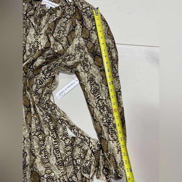 Emma & Michele gorgeous boho snakeskin print long sleeve dress women’s size M - Picture 14 of 17